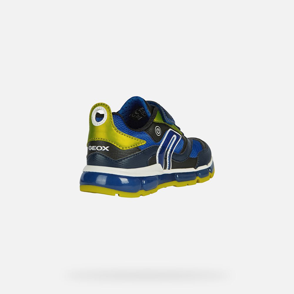 Basket Geox Android - Bleu Marine/Vert - Garcon 015924-NEQ